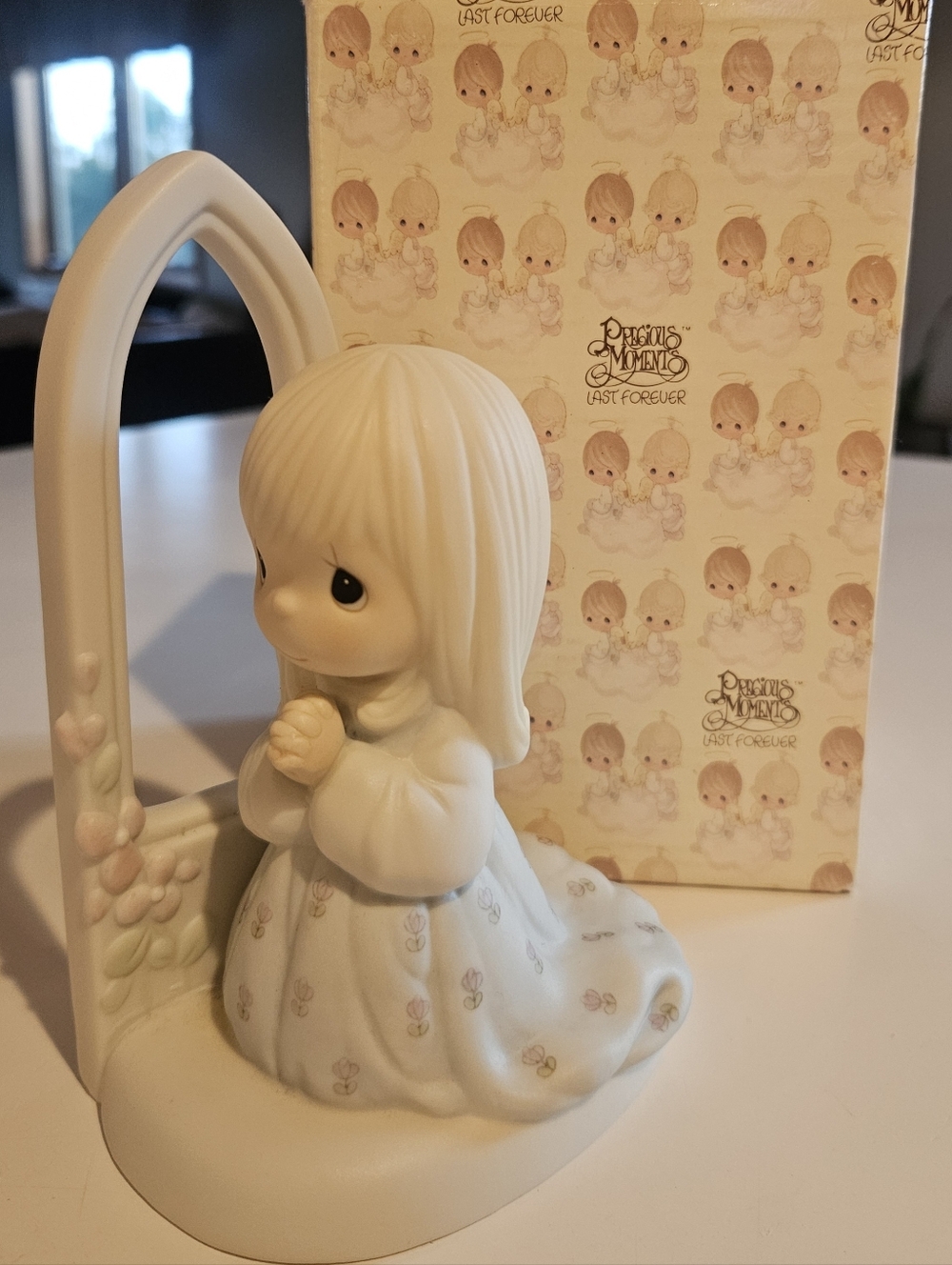 Precious Moments Figurine in Cream with Pastel Floral Accents